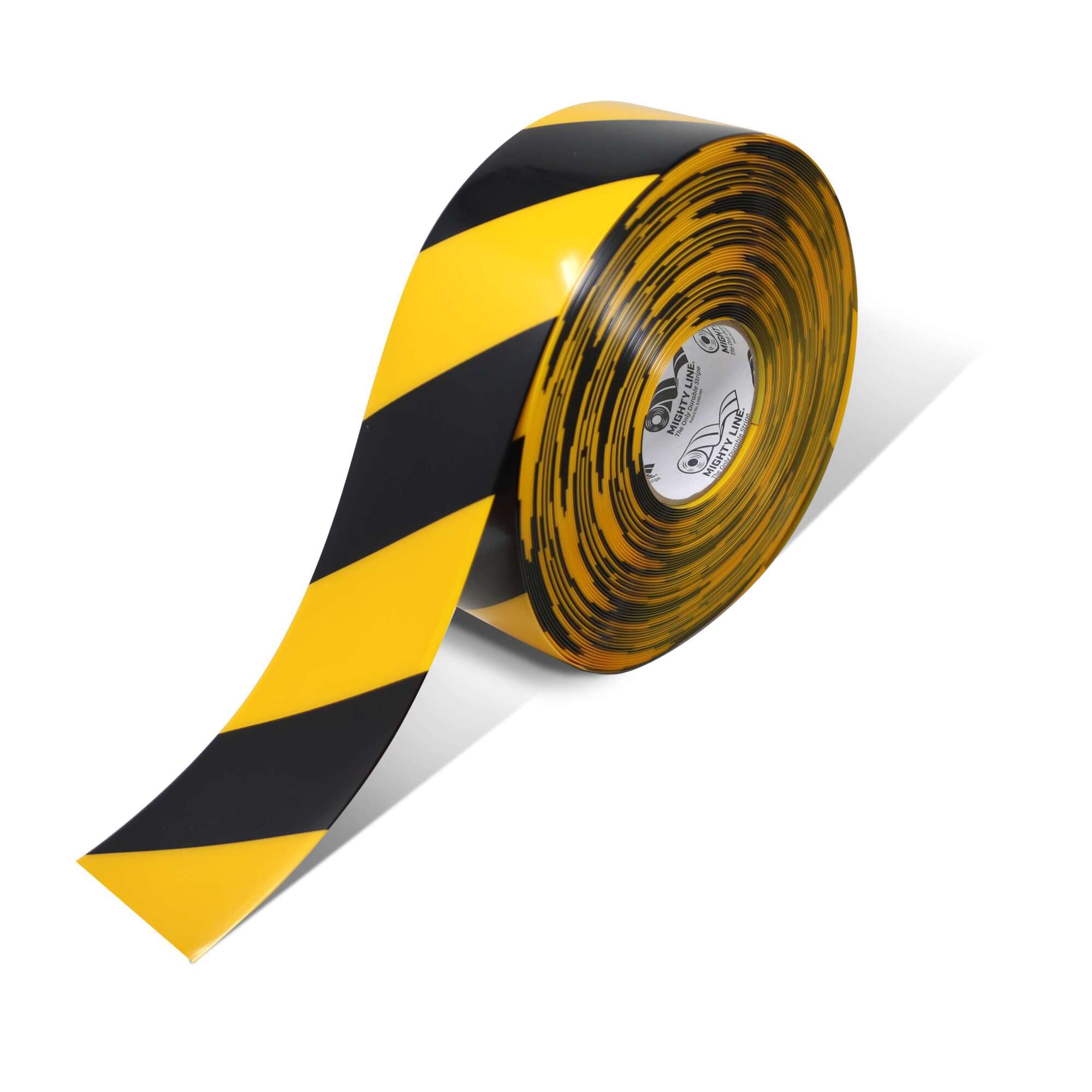 Mighty Line Industrial Floor Marking Tape, Yellow/Black, 3in. x 100ft. Roll